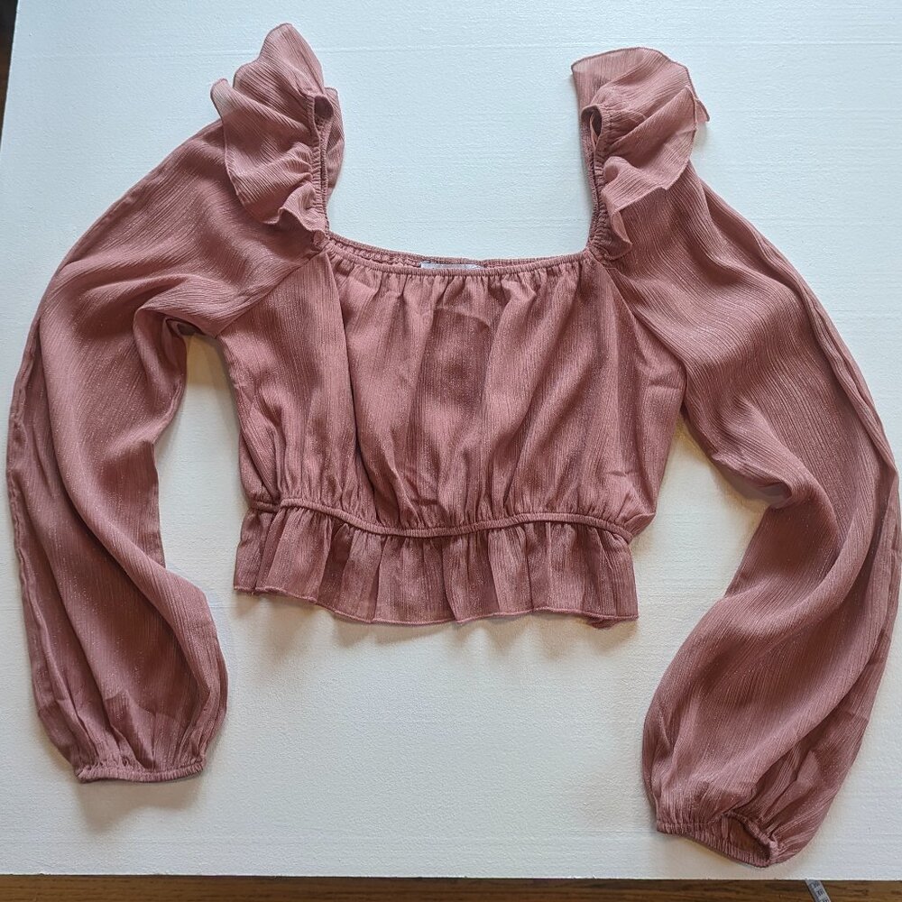 HYFVE Mauve Crop Top Size Medium Off-The-Shoulder